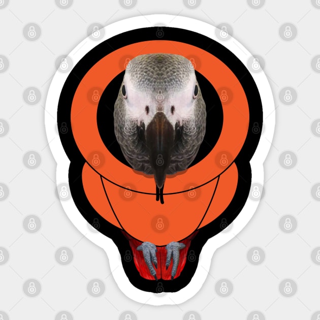 African Grey Parrot Hoodie Sticker by African Grey Parrot Gear